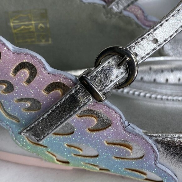 Sophia Webster Mini Girls Evangeline Butterfly Flats – Silver – Size 34 / 3Y - Picture 6 of 11